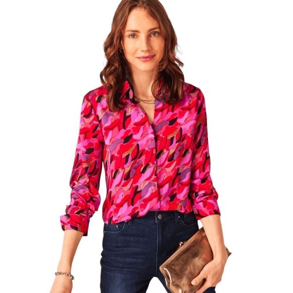 Nic+Zoe Petal Splash Shirt Colorful 100% Cotton Women's XL - Picture 1 of 11